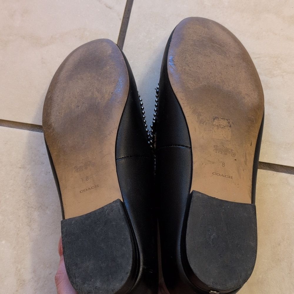 Coach Harper Loafer Genuine Leather Black Minimalist Size 8 - Picture 9 of 12